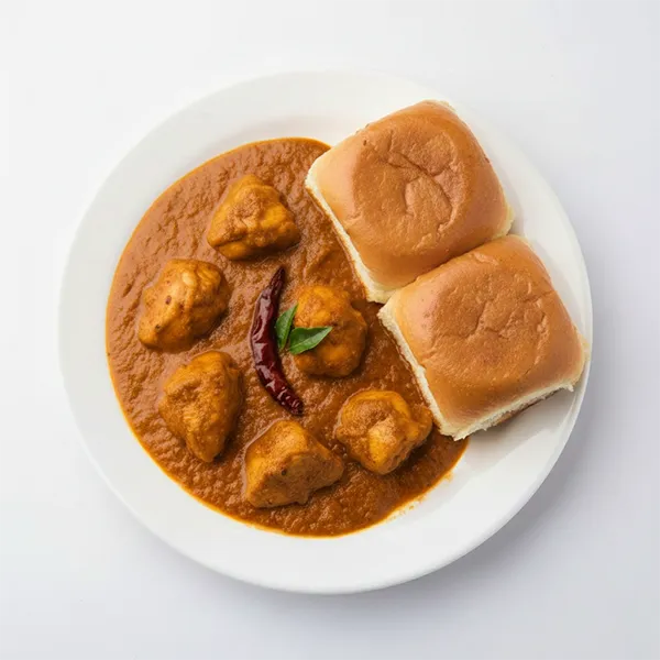 Chicken Xacuti with soft pav bread